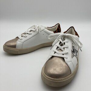 My Story Mayvis White Leopard Print Star Fashion Sneaker Size US 9.5 Synthetic